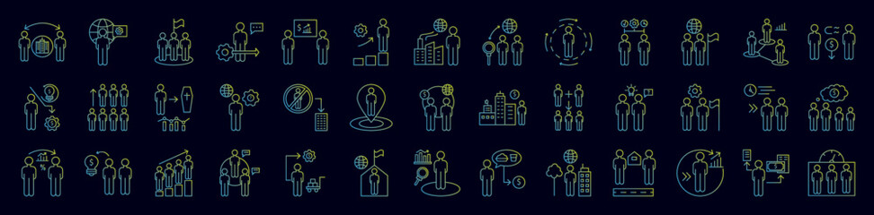 Poster - Overpopulation nolan icons collection vector illustration design