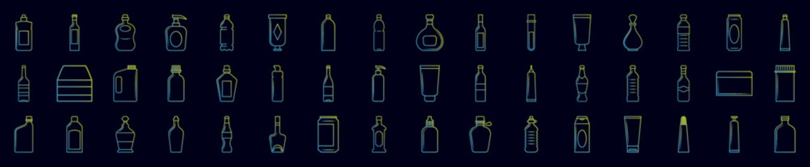 Wall Mural - Bottle nolan icons collection vector illustration design