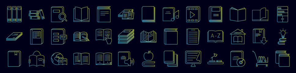 Poster - Books and magazines nolan icons collection vector illustration design