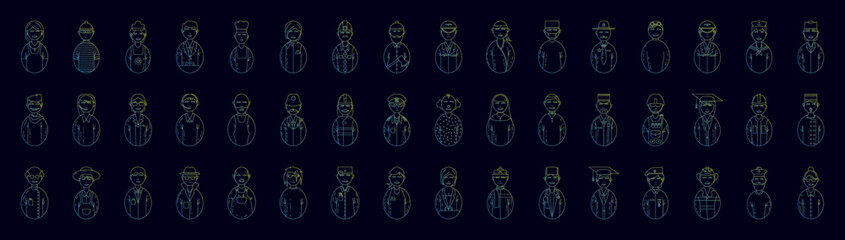 Poster - Avatars nolan icons collection vector illustration design