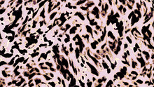 Elegant Leopard Print Background Design With Animal Skin Texture And Gold Stains.