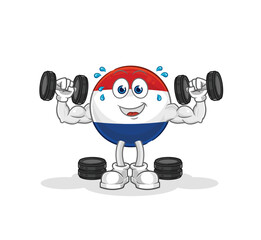 Wall Mural - Netherlands weight training illustration. character vector