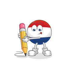 Poster - Netherlands write with pencil. cartoon mascot vector