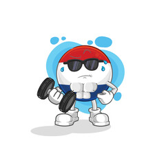 Wall Mural - Netherlands lifting dumbbell vector. cartoon character