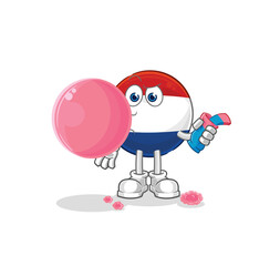 Poster - Netherlands chewing gum vector. cartoon character