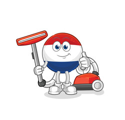 Canvas Print - Netherlands clean with a vacuum . character vector