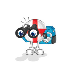 Sticker - england with binoculars character. cartoon mascot vector