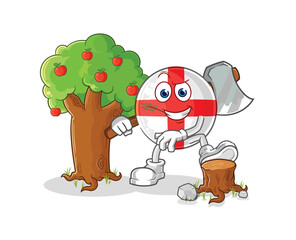 Sticker - england Carpenter illustration. character vector