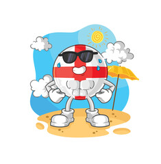 Sticker - england sunbathing in summer. character vector