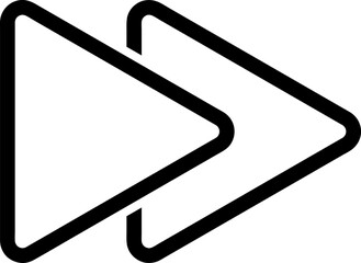 Poster - Double arrow line icon. linear style sign for mobile concept and web design. Forward, arrow, right outline vector icon..eps