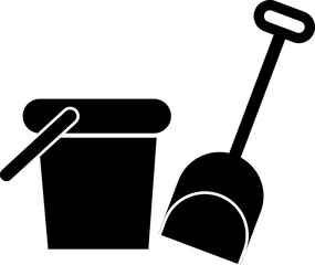 Poster - Sand pail and shovel vector icon. filled flat sign for mobile concept and web design..eps
