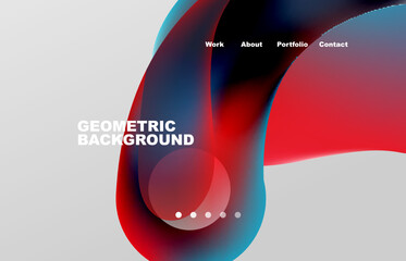 Abstract liquid background for your landing page design. Web page for website or mobile app wallpaper
