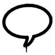 Spray Painted Graffiti Speech bubble icon Sprayed isolated with a white background. graffiti Speech bubble symbol with over spray in black over white. Vector illustration.