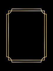 Wall Mural - Gold shiny glowing rectangle frame with golden isolated on white background. Golden luxury line