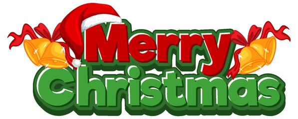 Sticker - Merry Christmas text for banner or poster design