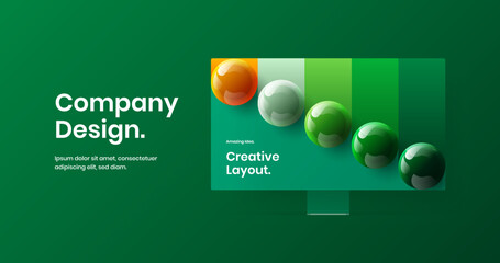 Modern website screen design vector layout. Creative computer monitor mockup landing page template.