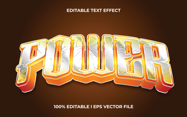 Poster - power text effect editable modern lettering typography font style, esport 3d text for tittle.