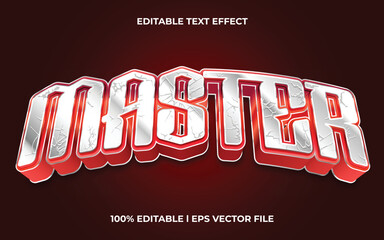 Poster - master text effect editable modern lettering typography font style, games 3d text for tittle.