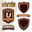 Letter U Esports Gamers Logo Template Creator for Gaming, Esport logo design element.