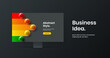 © kitka - Abstract landing page vector design concept. Creative monitor mockup presentation layout.