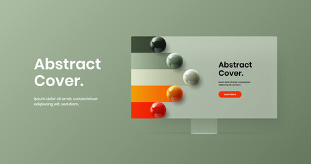 Abstract computer monitor mockup site screen illustration. Original web banner design vector layout.