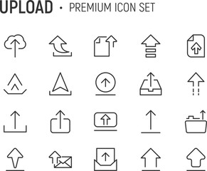 Poster - Editable vector pack of upload line icons.