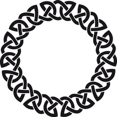 Wall Mural - Simple Celtic knot circular frame, black. Circular border made with Celtic knots for use in designs for St. Patrick's Day.