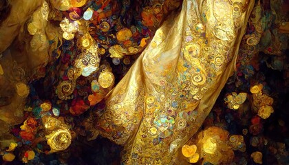 Golden silk folds 