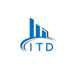 ITD letter logo. ITD blue image. ITD Monogram logo design for entrepreneur and business. ITD best icon.	
