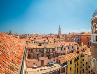 Wall Mural - Italia Roof Top View across mediterrean Venezian old town 