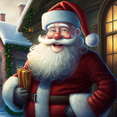 Wall Mural - santa claus with christmas gifts