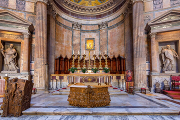 Wall Mural - Main altar of Pantheon in Rome, Italy