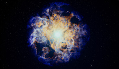 Wall Mural - colorful space background with nebula and stars. 3d rendering.