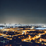 Fototapeta Londyn - 都会の夜景をイメージしたイラストです。