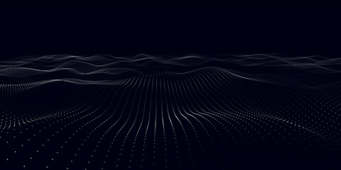Poster - Abstract futuristic background. Big data visualization. Network connection. Data transfer. 3d rendering. Technology background vector. Vector illustration.