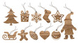 Étiquettes de Noël en bois à accrocher, sapin, cadeau, Père-Noël, étoile...