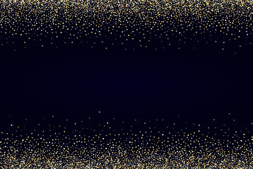 Wall Mural - black background with shiny gold dust.festive background.