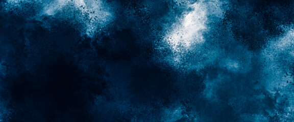 Wall Mural - watercolor on deep dark paper background. vivid textured aquarelle painted lightning night sky and t