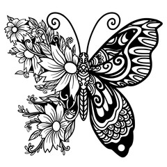 Wall Mural - Butterfly hand drawn