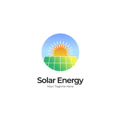 Poster - Sun solar energy logo design template. solar tech logo designs