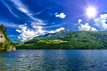 Wall Mural - Clear transparent azure Alpnachstadt, Alpnach, Obwalden, Switze