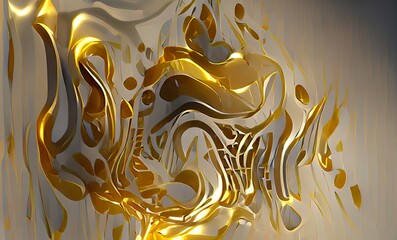 Abstract Luxuly Gold and Silver Fluid Design Art Background, Texture and Illustration	