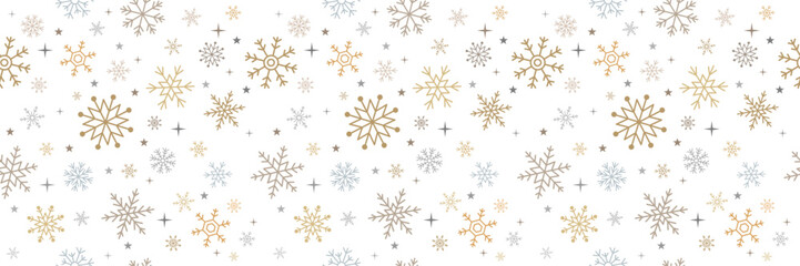 Snowflake seamless pattern vector. Snow background. Christmas wrapping paper