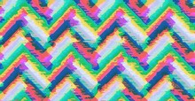 Colorful Herringbone Zigzag Glitch Pattern