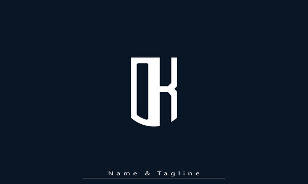 Alphabet letters Initials Monogram logo OK , KO