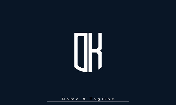 Alphabet letters Initials Monogram logo OK , KO