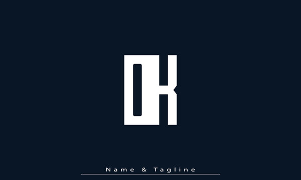 Alphabet letters Initials Monogram logo OK , KO