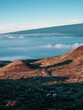 Vertical shot of the Mauna Kea volcano on the island of Hawaii at sunrise