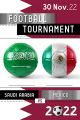 Canvas Print - Saudi Arabia and Mexico football match - Tournament 2022 - 3D illustration