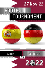 Sticker - Spain and Germany football match - Tournament 2022 - 3D illustration